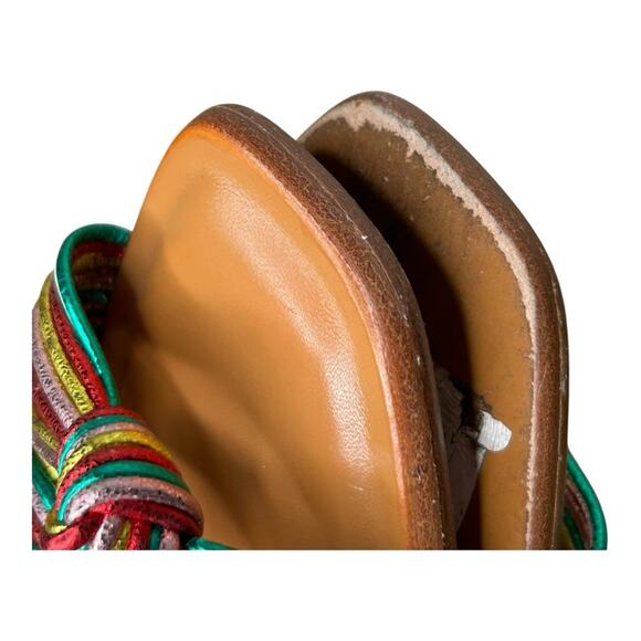 Veronica Beard Gemma Rainbow Metallic Knotted Flat Slide 36.5 6.5 - Picture 6 of 8